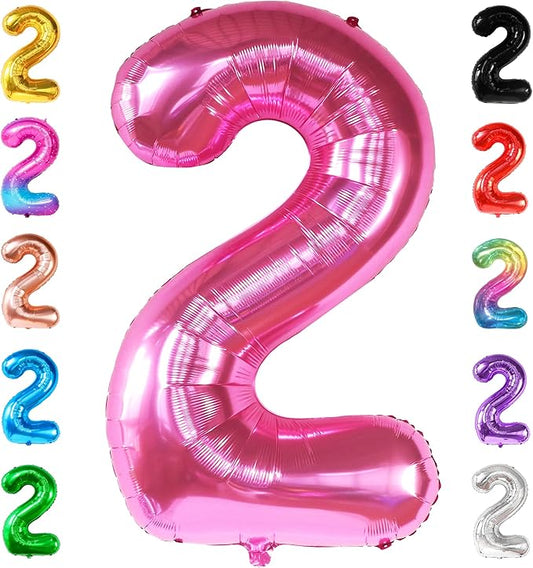KatchOn, Hot Pink Number 2 Balloon - 40 Inch | 2 Balloon Number, Two