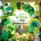 St Patrick's Day Balloon Garland Arch Kit Green Gold White Balloons