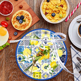HSPAIDYP 50PCS Lemon Party Supplies7 Capri Lemon Paper Plates Blue