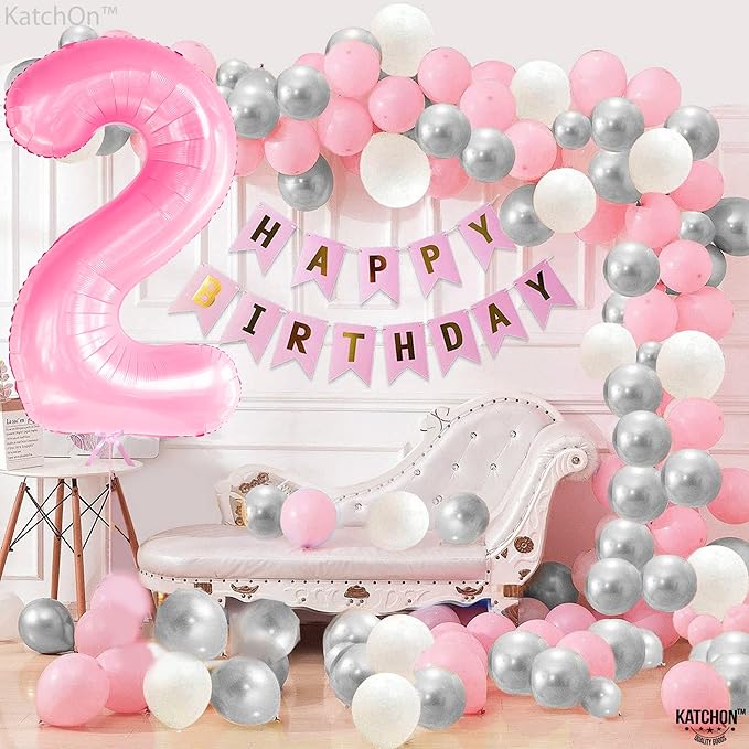 KatchOn, Giant Pink Number 2 Balloon - 40 Inch | Two Balloon, Light
