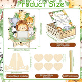 63 Pcs Safari Animal Baby Shower Guest Book Alternatives Set Baby