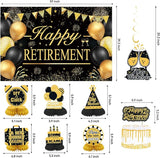 Retirement Party Decorations for Men Women Black Gold Happy