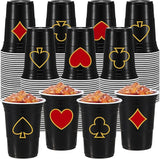 100 Pack Casino Party Cups 16 oz Poker Theme Disposable Plastic Cups