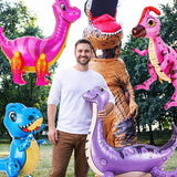 10 Pcs Giant Dinosaur Balloons 4d Dino Aluminum Foil Self Standing