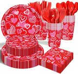 Valentine's Day Party Supplies Pink Red Heart Love Paper Plates