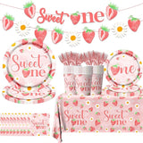 Strawberry 1st Birthday Party Decorations for Girls Sweet One 1st