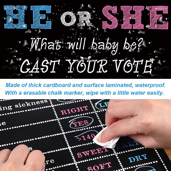 Baby Gender Reveal Party Supplies Kit Photo Props Games Decorations