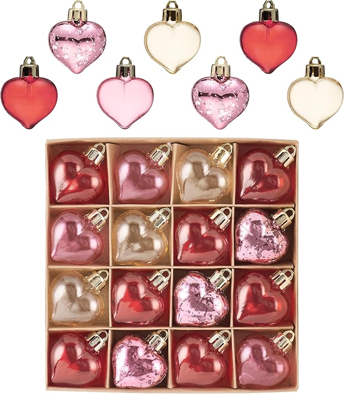 Valery Madelyn 16Pcs Valentine's Day Heart Shaped Ornaments Gift