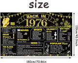 DARUNAXY 50th Birthday Black Gold Party Decoration, Back in 1976