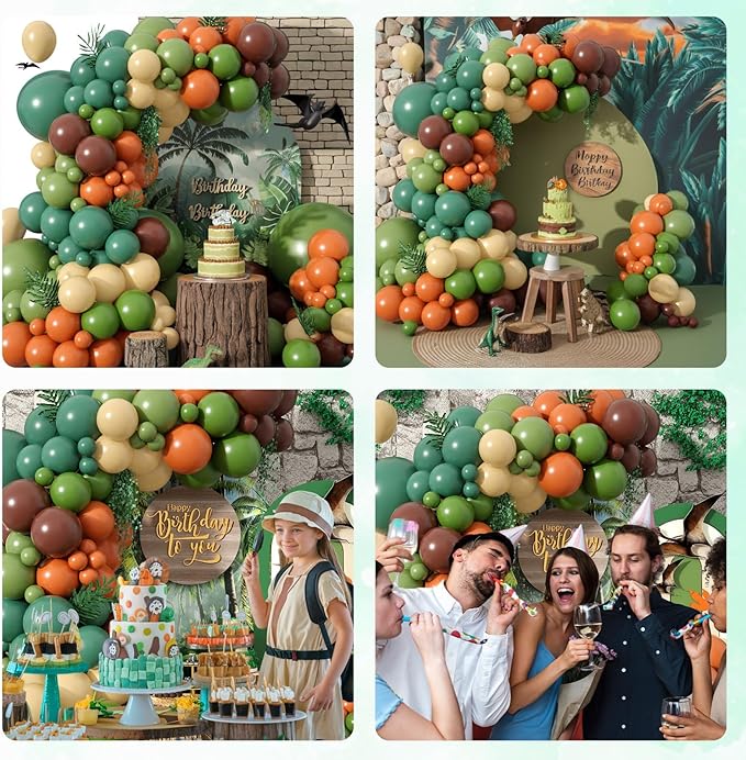 Dinosaur Balloon Arch 120 Pcs Dino Balloon Arch Garland Kit Olive