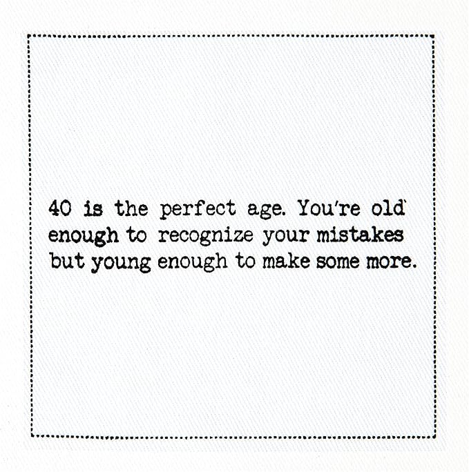 Five Star Funny 40th Birthday Quotes | White Cotton Cocktail Napkins