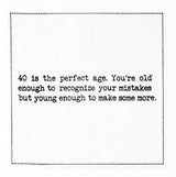 Five Star Funny 40th Birthday Quotes | White Cotton Cocktail Napkins