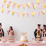 Pink Gold Party Decoration Metallic Fabric Light Pink Gold Triangle