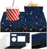 48Pcs Movie Night Supplies 24 Movie Night Snack Trays with 24 Popcorn