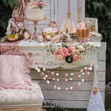 Rose-Gold Pink-White Party Decorations Paper-Garland - 52Ft