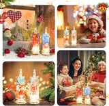 Flameless LED Candles Set of 4 with Santa Claus Snowman Decals