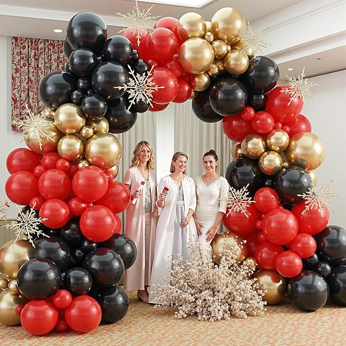 412Pcs Red Black Gold Balloons Arch kit 18 12 10 5 Inch Different