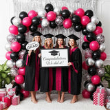 Black and Hot Pink Balloons, 60pcs 12Inch Black and Hot Pink