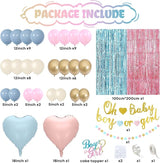 Boy or Girl Gender Reveal Decorations Dusty Pink Blue Sand White