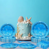 200PCS Ocean Sea Party Plates and Napkins Under the Sea Bubbles