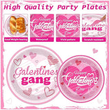 96 Pcs Galentine's Day Party Plates Napkins Tableware Set Galentines