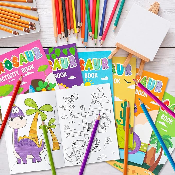 24pcs Dinosaur Activity Coloring Books for Kids Party Favors Mini