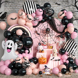 Halloween Balloon Arch Garland Kit Black Pink Macaron Orange Black