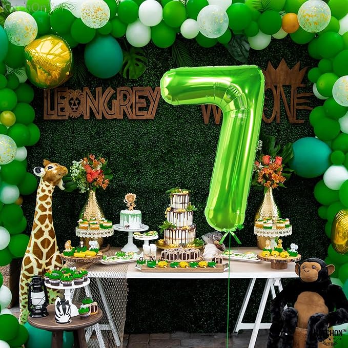 KatchOn, Giant Light Green Number 7 Balloon - 40 Inch | 7th Birthday