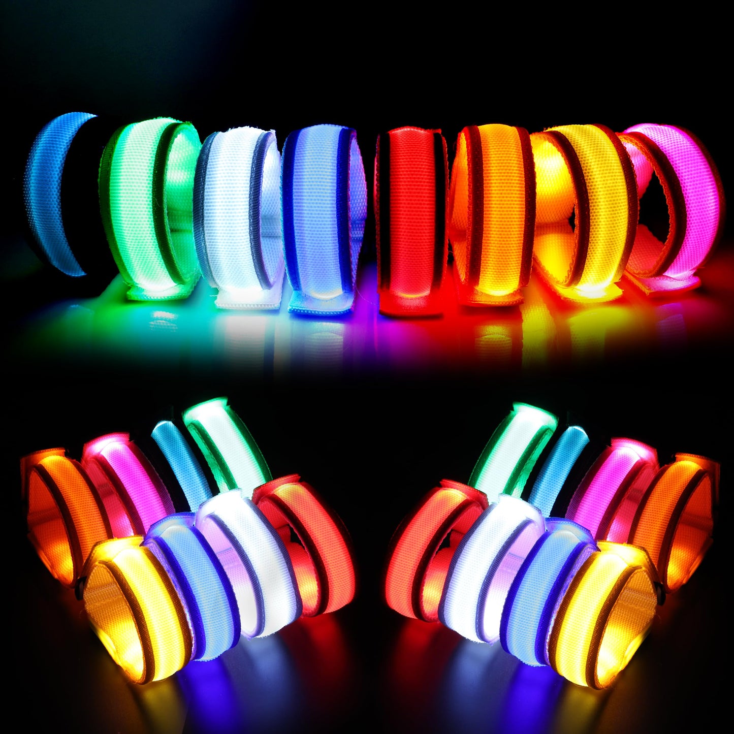 KIRALUMI 24 PCS LED Glow Bracelets, Light Up Bracelets for Kids Adults
