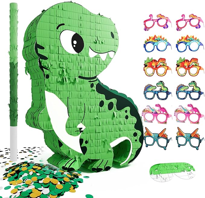 Dinosaur Piñata for Boys Piñata de Dinosaurio para niños with 12pcs