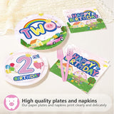 96Pcs Pink Pig 2nd Birthday Party Decorations Pink Piggy Paper Plates