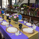 8Pack Disposable Plastic Tablecloths and Satin Table Runner Set