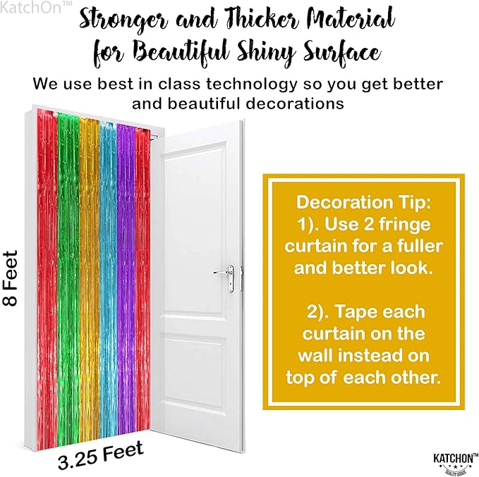 KatchOn, XtraLarge Rainbow Streamers - 3.2 x 8. Ft, 2 Pcs |