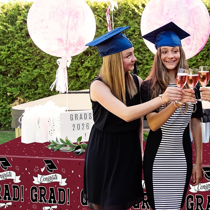 QZYL 2 PCS Graduation Decorations 2026, 108" X 54" Maroon Graduation