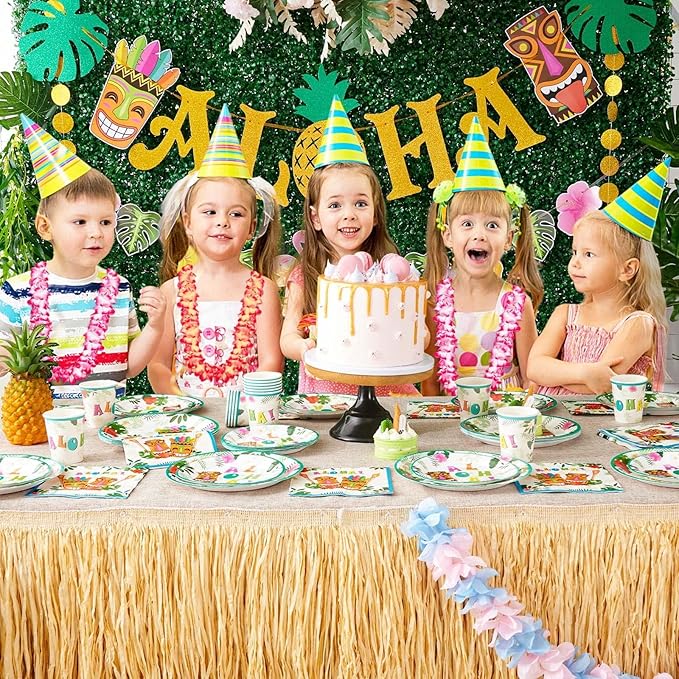 Aloha Luau Plates and Napkins Serves 50 Gusets 100PCS Hawaiian