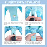 Blue Bow Birthday Decorations for Girls, Coquette Party Supplies with