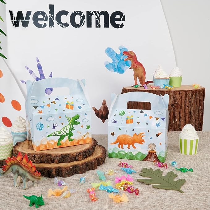 WERNNSAI 12 Pack Dinosaur Party Boxes - Dinosaur Birthday Decorations