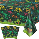 3 Pack Dinosaur Plastic Tablecloth 54 X 108Inch Disposable Dinosaur