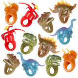 Kangaroo 12 Pack Dinosaur LED Light up Rings Bulk - Flashing Colorful