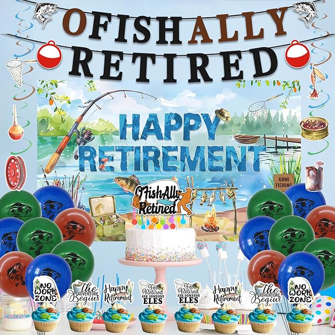 Retirement Party Decorations Men Women Ofishally Retired Banner