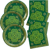 48 pcs St Patrick's Day Tableware Sets 9 Inch Shamrock Clover