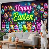 Easter Banner Polyester 43x70.86 Inches Large Easter Banner for Neon