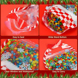 50 Pcs Winter Gift Bag Valentine's Day Theme Bag with Handles Zipper