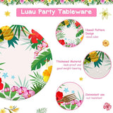 Pink Tropical Luau Party Tableware Supplies 168PCS Hawaiian Plates
