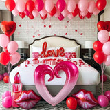 Valentines Day balloon garland arch kit with red Hot pink and love