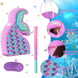 Mermaid Tail Pinata with Pinata Stick & Blindfold for Girls Mermaid