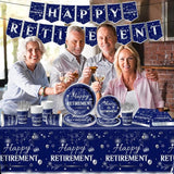 142Pcs Retirement Tableware Party Decorations Happy Retirement
