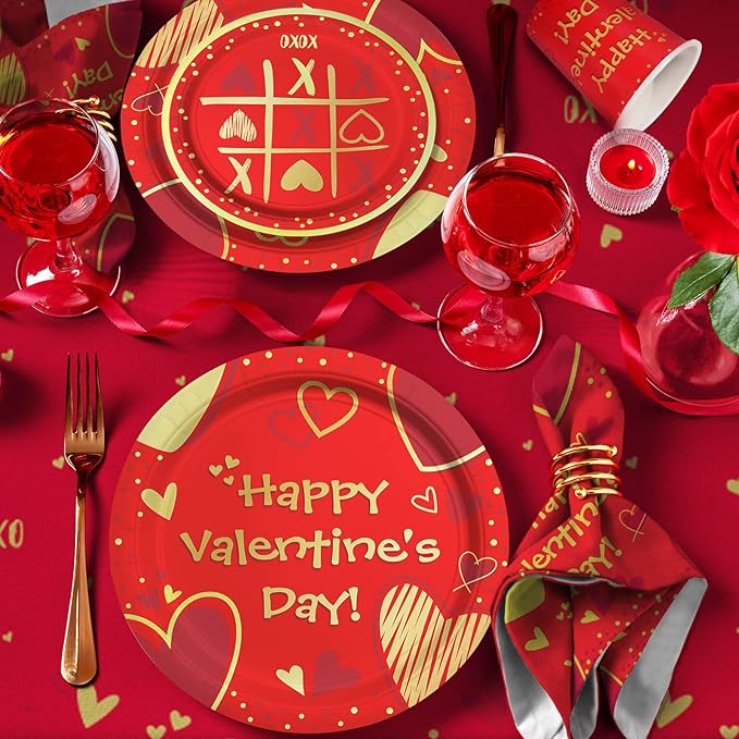 Valentine's Day Party Supplies Red Heart Love Disposable