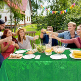 6 Pack Iridescent Green Plastic Tablecloths, Shiny Disposable Laser