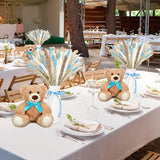 6 Sets 123 Pcs Bear Baby Shower Table Centerpieces Dried Pampas Decor